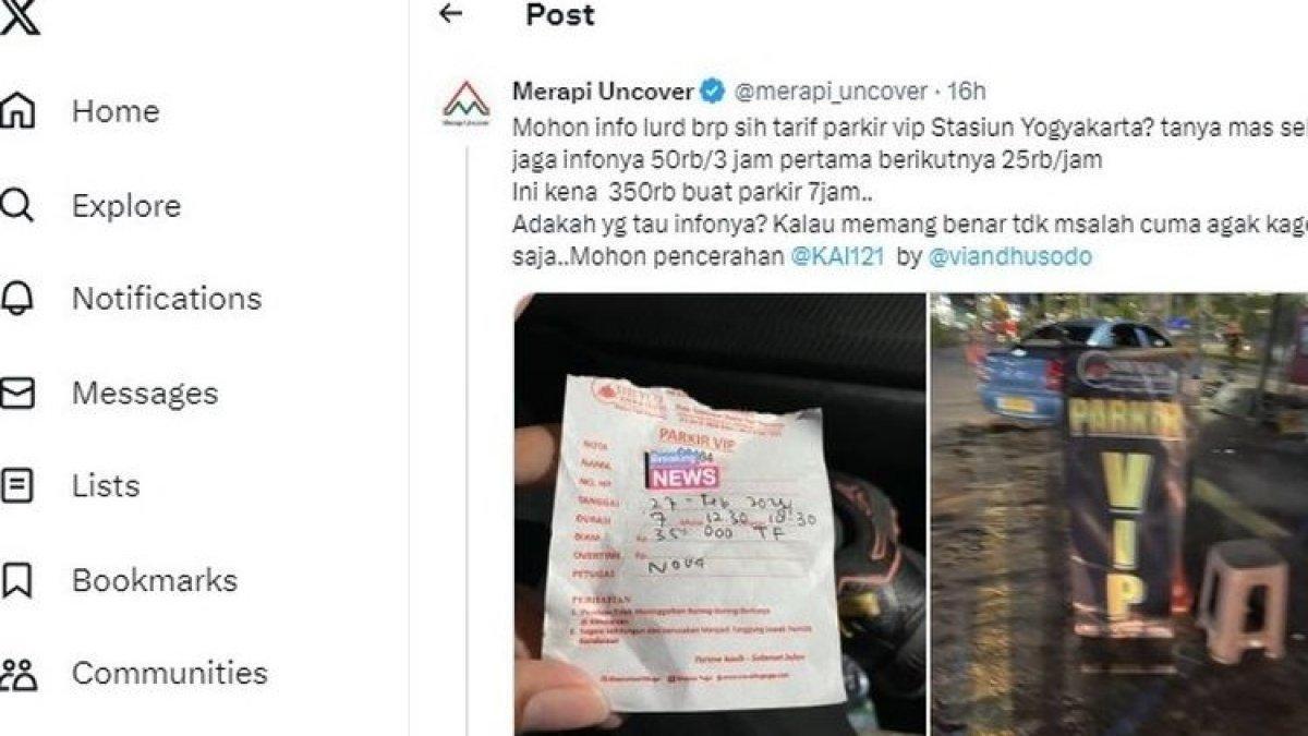 Viral Tarif Parkir VIP Stasiun Yogyakarta Rp 50 Ribu Per 3 Jam ...